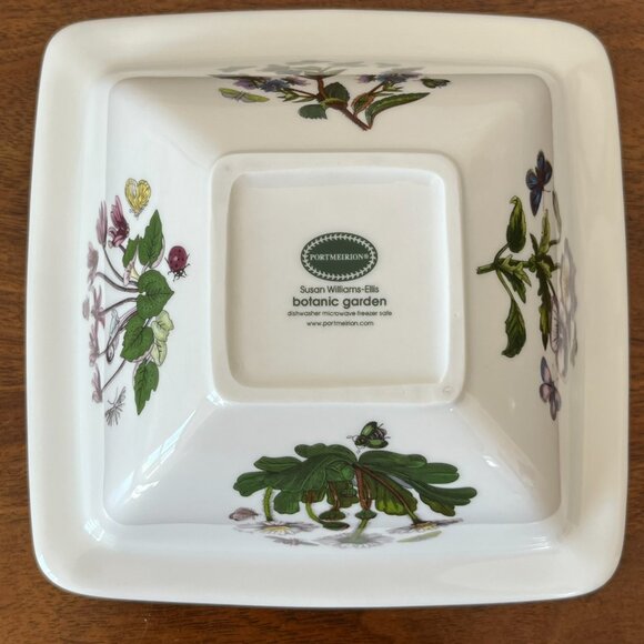 Portmeirion Botanic Garden Pansy 6.5" Square Bowl Cereal Soup Replacement Viola - Picture 5 of 13